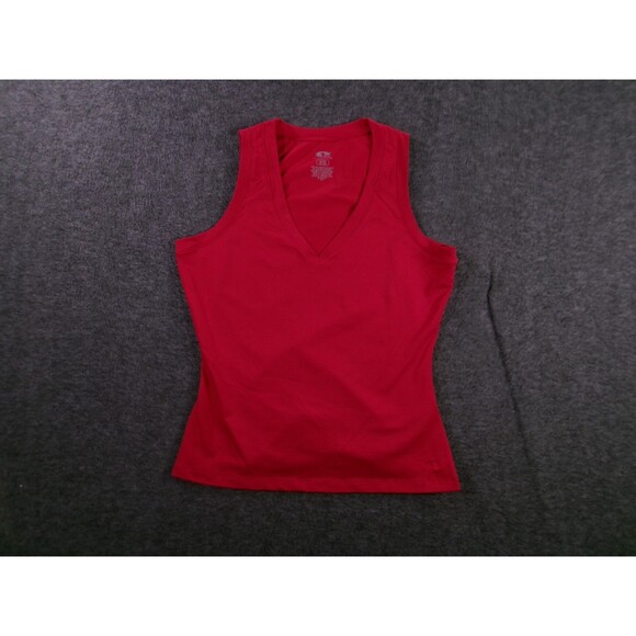 Athletic Works Top Womens Medium Red Base Capsule Layer Workout Classic Fitted - Picture 1 of 10